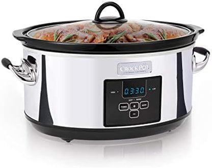Crock-Pot 7 Quart Programmable Slow Cooker – Polished Platinum - Select SC3378