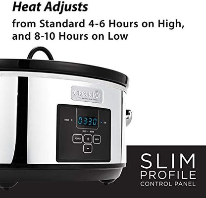 Crock-Pot 7 Quart Programmable Slow Cooker – Polished Platinum - Select SC3378