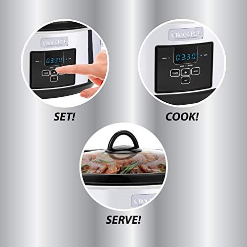 Crock-Pot 7 Quart Programmable Slow Cooker – Polished Platinum - Select SC3378