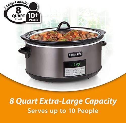Crock-Pot 8 Quart Programmable Slow Cooker with Auto Warm - Select SC7086