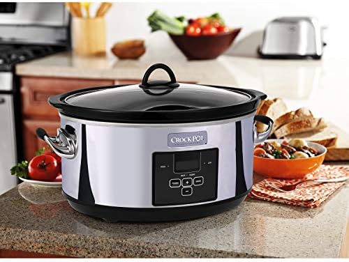 Crock-Pot 7 Quart Programmable Slow Cooker – Polished Platinum - Select SC3378