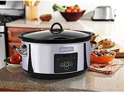 Crock-Pot 7 Quart Programmable Slow Cooker – Polished Platinum - Select SC3378