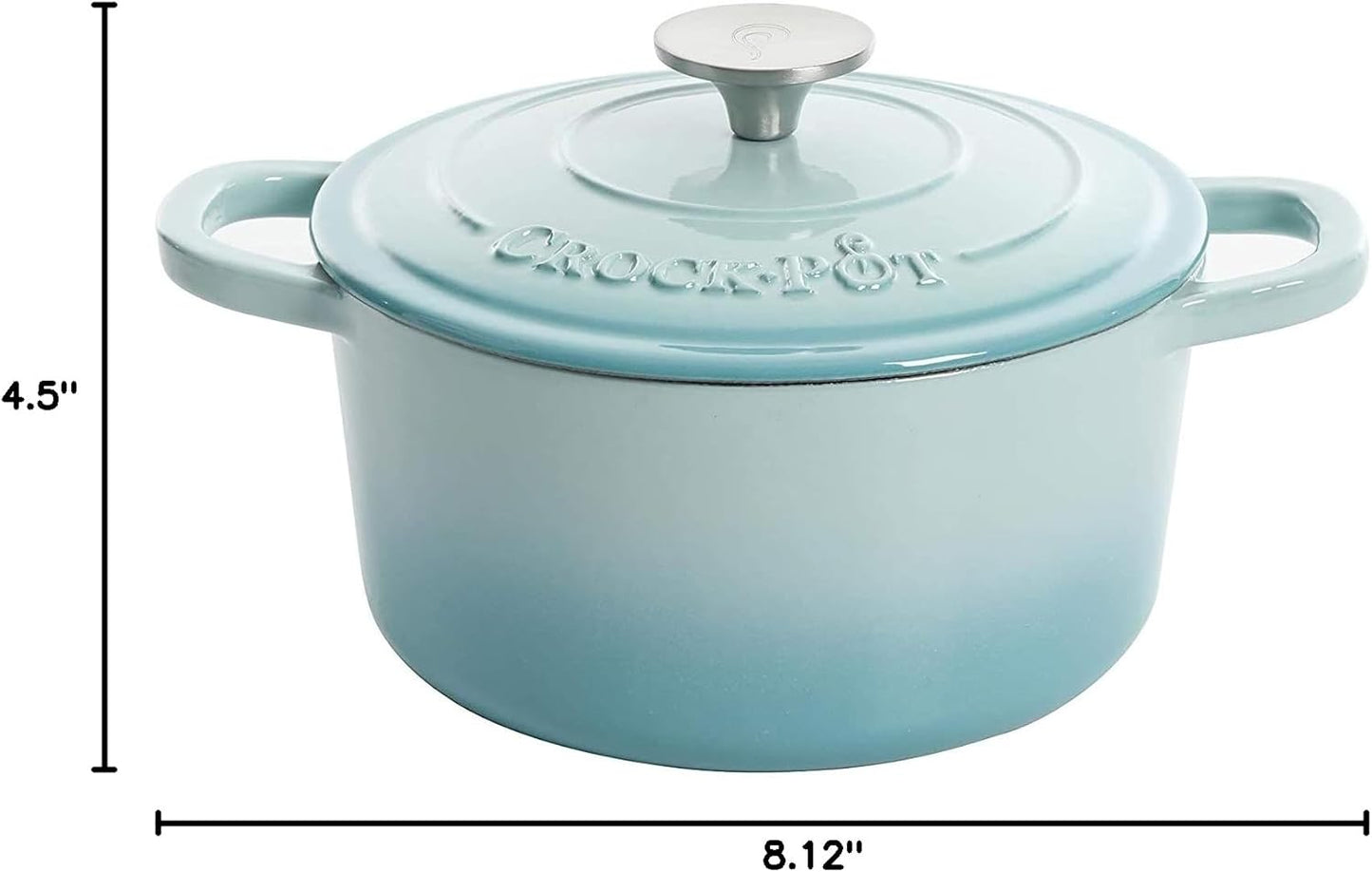 Crock-Pot 3 Quart Enameled Cast Iron Dutch Oven – Aqua - Select SC4239